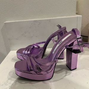Purple metallic Zara Heels